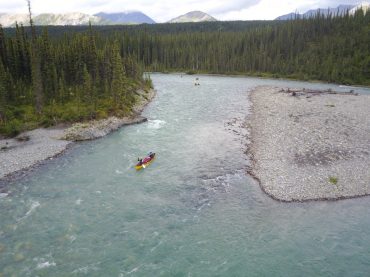 Three generations navigate white water canoe trip
