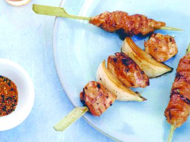 Grilled Chicken & Onion Skewers