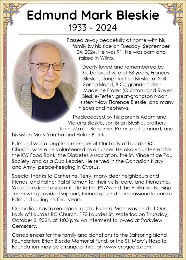 10-23 Bleskie OBIT 3x7